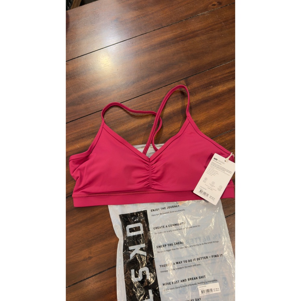 LSKD Clarity Sports Bra Plum Berry Ruched Women's Large NWT NEW
